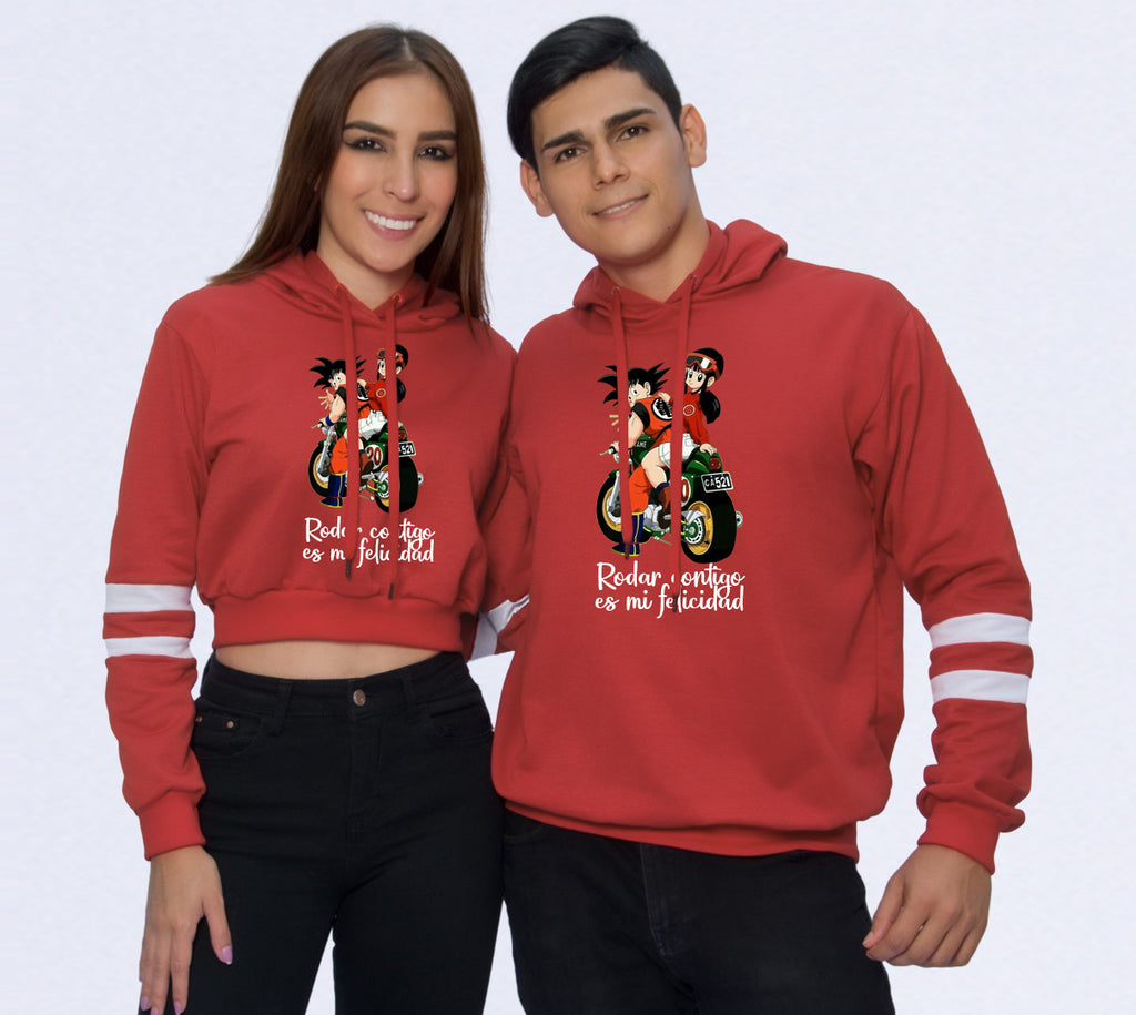 Buzo,Saco Hoodie Parejas goku rojos