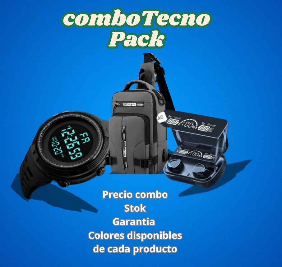 COMBO BRUTAL: PECHERA, RELOJ, AUDIFONOS